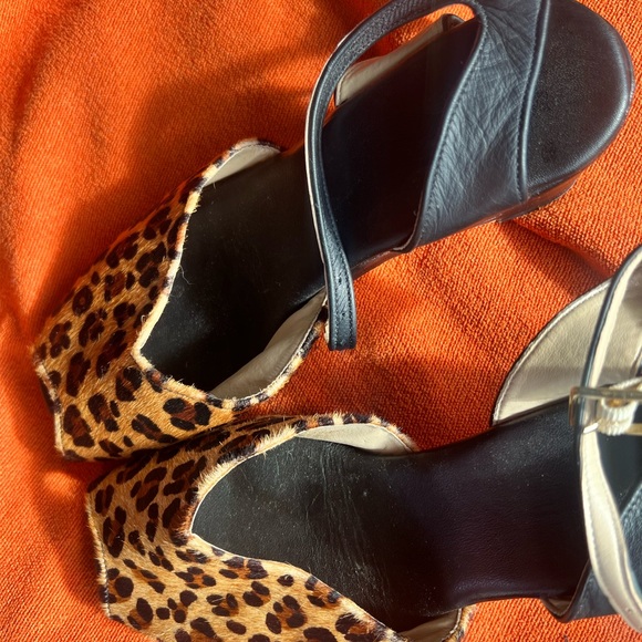 Leather Leopard Print wedges - viva Las Vegas! - Picture 2 of 7
